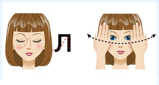 Draw letters with your eyes and do the exercise Through your fingers to relax your muscles